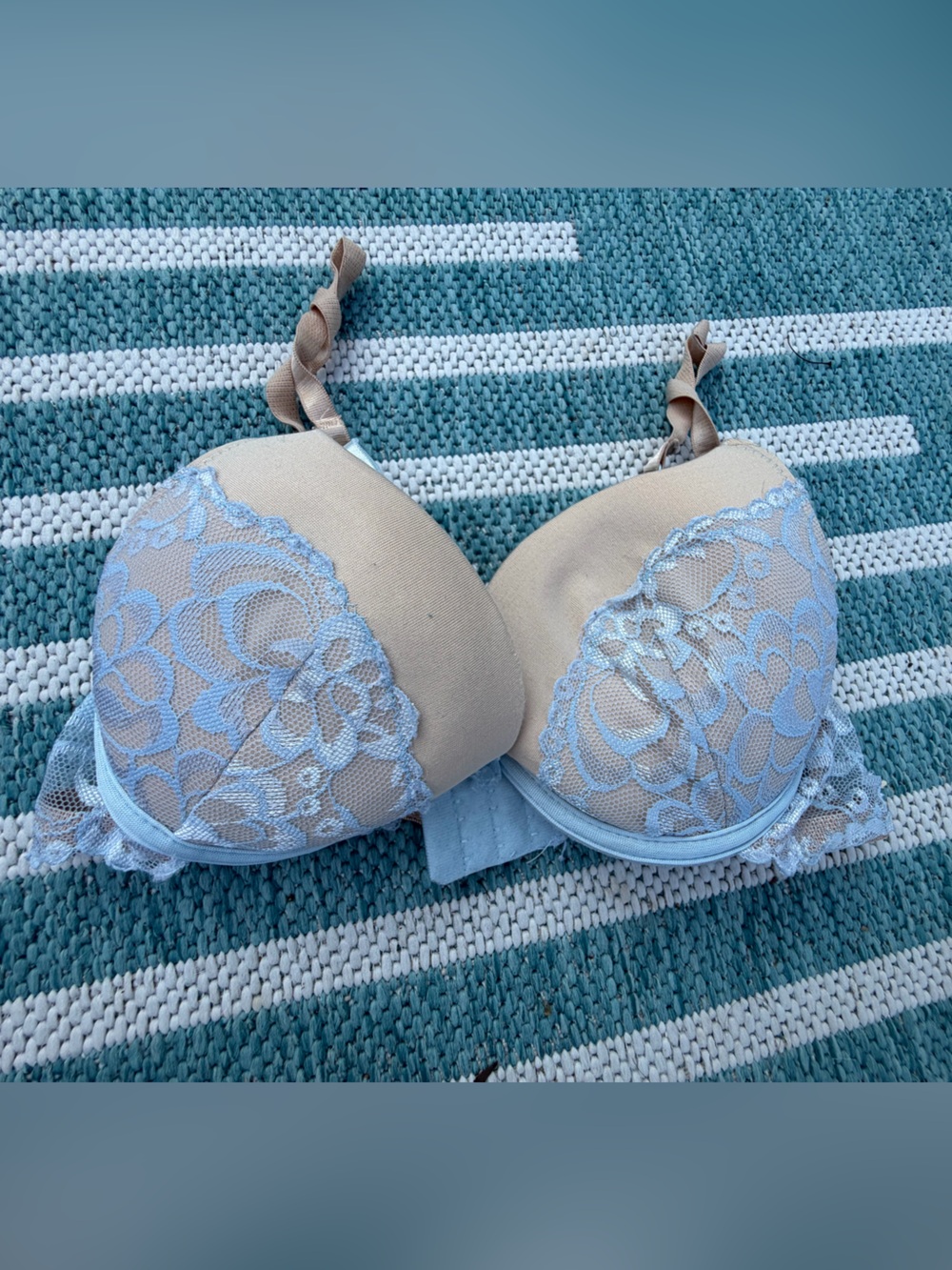 Tarea Light Blue Lace Overlay Push-Up Bra size 32B